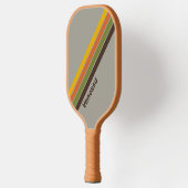 Sunset Clover Gestreept met Naam Pickleball Paddle (Links)