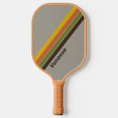 Sunset Clover Gestreept met Naam Pickleball Paddle (Achterkant)