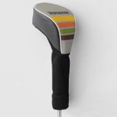 Sunset Clover Over Baanstrepen met Naam Golfheadcover (Schuin)