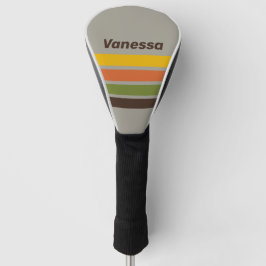 Sunset Clover Over Baanstrepen met Naam Golfheadcover