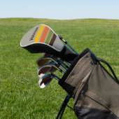 Sunset Clover Over Baanstrepen met Naam Golfheadcover (Insitu)