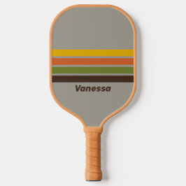 Sunset Clover Overdwars Gestreept met Naam Pickleball Paddle