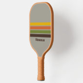 Sunset Clover Overdwars Gestreept met Naam Pickleball Paddle (Links)