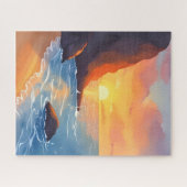 Sunset Coast | Strand Oceaan Golven Legpuzzel (Horizontaal)