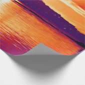 Sunset Coastal Beach Oranje Paars Art-ontkoppeling Cadeaupapier (Hoek)