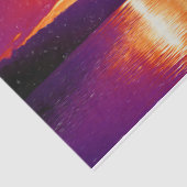 Sunset Coastal Beach Oranje Paars Art-ontkoppeling Tissuepapier (Detail)
