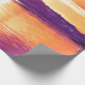 Sunset Coastal Beach Oranje Paars Decoupage Cadeaupapier (Hoek)