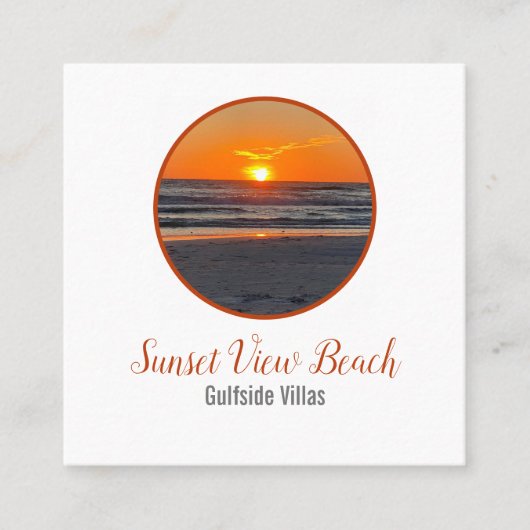 Sunset Coastal Beach Resort Vierkante Visitekaartje (Voorkant)