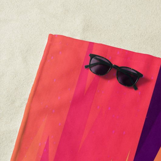 Sunset Coastal Palm Trees Personalized Strandlaken (In situ)