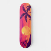 Sunset Coastal Palm Trees Persoonlijk Skateboard (Voorkant)