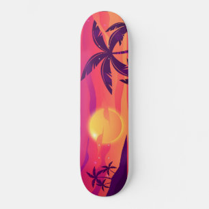 Sunset Coastal Palm Trees Persoonlijk Skateboard