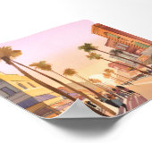 Sunset Coastal Town | Waterverf aan de kust van de Poster (Hoek)