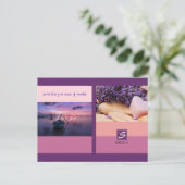 Sunset Color Palette Stripe Photo Monogram Briefkaart (Staand voorkant)