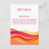 Sunset Color Waves Modern Wedding Details Informatiekaartje (Voorkant)