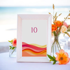 Sunset Color Waves Modern Wedding Kaart