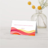 Sunset Color Waves Modern Wedding Plaatskaartje (Voorkant)