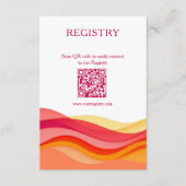 Sunset Color Waves Registry & Honeymoon Fund Informatiekaartje (Voorkant)