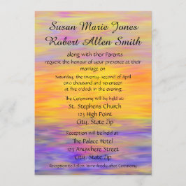 Sunset Colored Wedding Invitation Kaart
