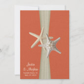 Sunset Coral en Starfish Beach bruiloft Kaart (Voorkant)