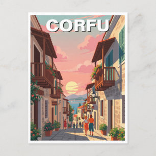  Sunset Corfu Griekenland Reizen Briefkaart