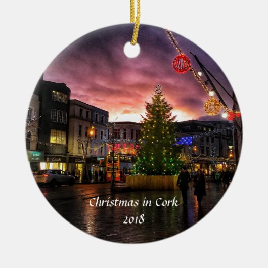 Sunset Cork Ireland kerstversiering Keramisch Ornament (Voorkant)