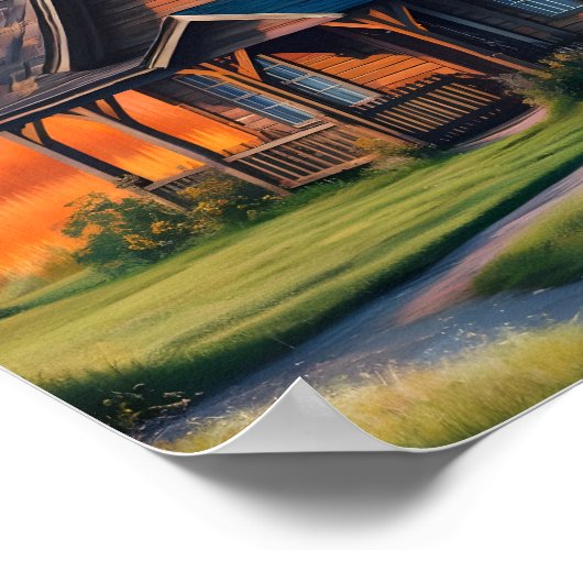 Sunset Cottage Poster (Hoek)