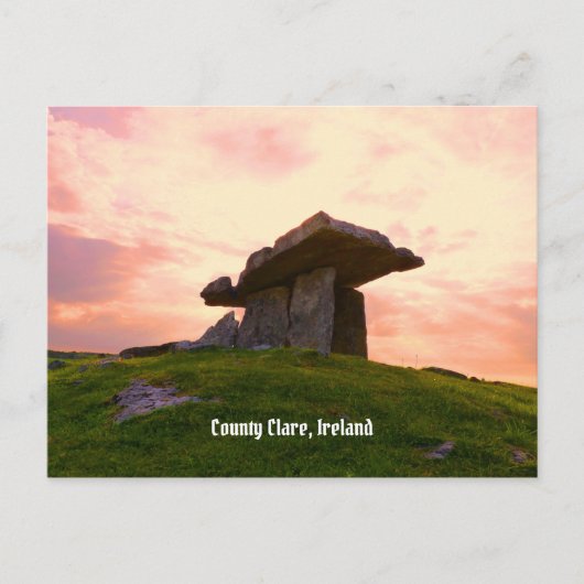 Sunset County Clare Dolmen Briefkaart (Voorkant)
