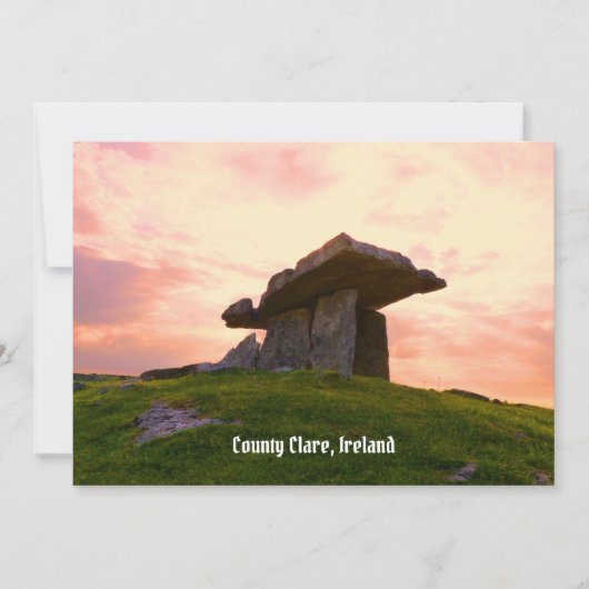 Sunset County Clare Dolmen Greeting Kaart (Voorkant)