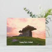 Sunset County Clare Dolmen Greeting Kaart (Staand voorkant)