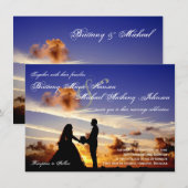 Sunset Couple Silhouette Huwelijksuitnodiging Kaart (Voorkant / Achterkant)