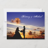 Sunset Couple Silhouette Huwelijksuitnodiging Kaart (Achterkant)