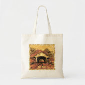 Sunset Covered Bridge, aangepaste naam canvas tas (Voorkant)