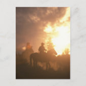 Sunset Cowboy Briefkaart (Voorkant)