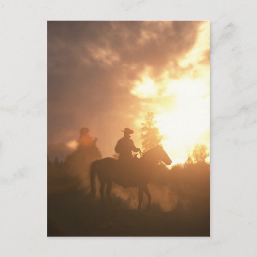 Sunset Cowboy Briefkaart (Voorkant)