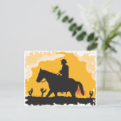 Sunset Cowboy Briefkaart (Staand voorkant)