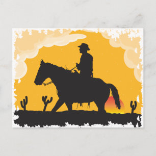 Sunset Cowboy Briefkaart