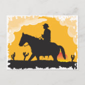 Sunset Cowboy Briefkaart (Voorkant)