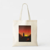 Sunset Cowboy Canvas tas (Achterkant)