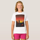 Sunset Cowboy Girls T-Shirt (Voorkant volledig)