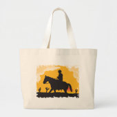 Sunset Cowboy Grote Tote Bag (Voorkant)