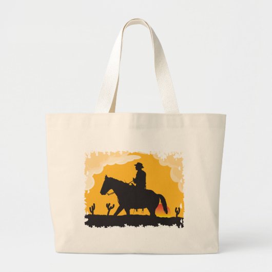 Sunset Cowboy Grote Tote Bag (Voorkant)