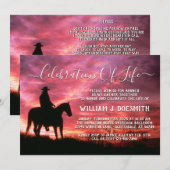 Sunset Cowboy Horse begrafenis herdenkingsdienst Kaart (Voorkant / Achterkant)