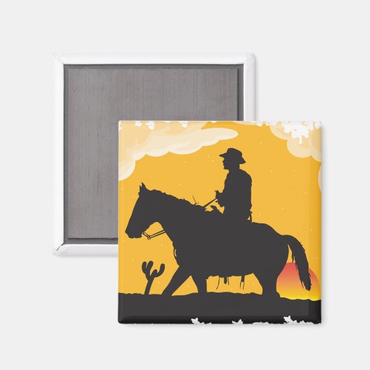 Sunset Cowboy Magneet (Voorkant / Achterkant)