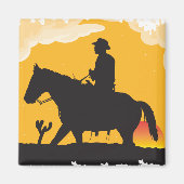 Sunset Cowboy Magneet (Voorkant)
