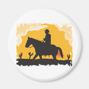 Sunset Cowboy Magneet