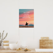 Sunset Cowboy Paard - Maak Je Eigen Quote Poster (Keuken)
