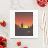 Sunset Cowboy Paper Napkins Servet (Insitu)