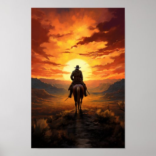 Sunset Cowboy Poster (Voorkant)