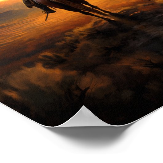 Sunset Cowboy Poster (Hoek)