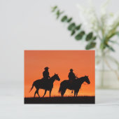 Sunset Cowboy Ride Design Briefkaart (Staand voorkant)